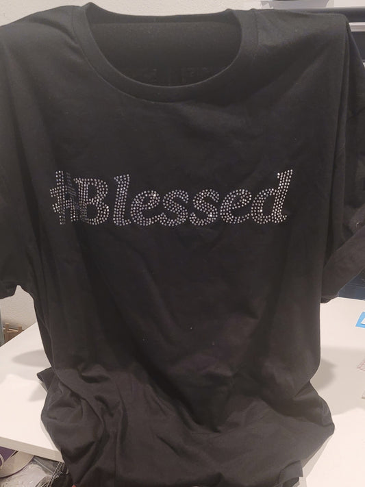 #Blessed rhinestone tshirt